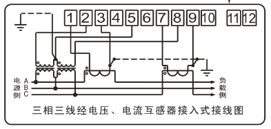 DSSY331-MD3經(jīng)電壓、電流互感器接入式接線圖